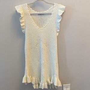 Free People Cream Knit Mini Dress worn once sz M